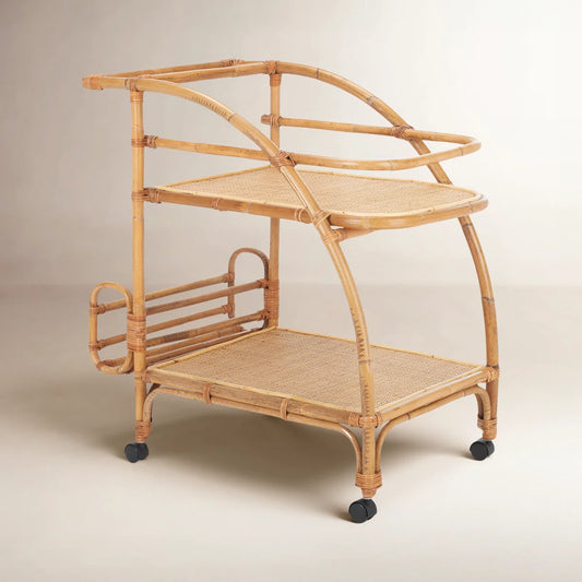 Buxton Rattan Bar Cart