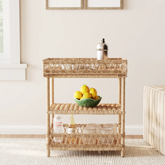 Arloe Wicker Bar Cart